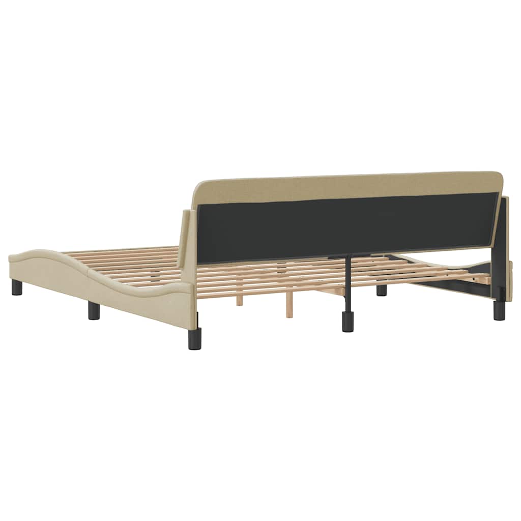 sengeramme Dover 180x200 cm stof cremefarvet