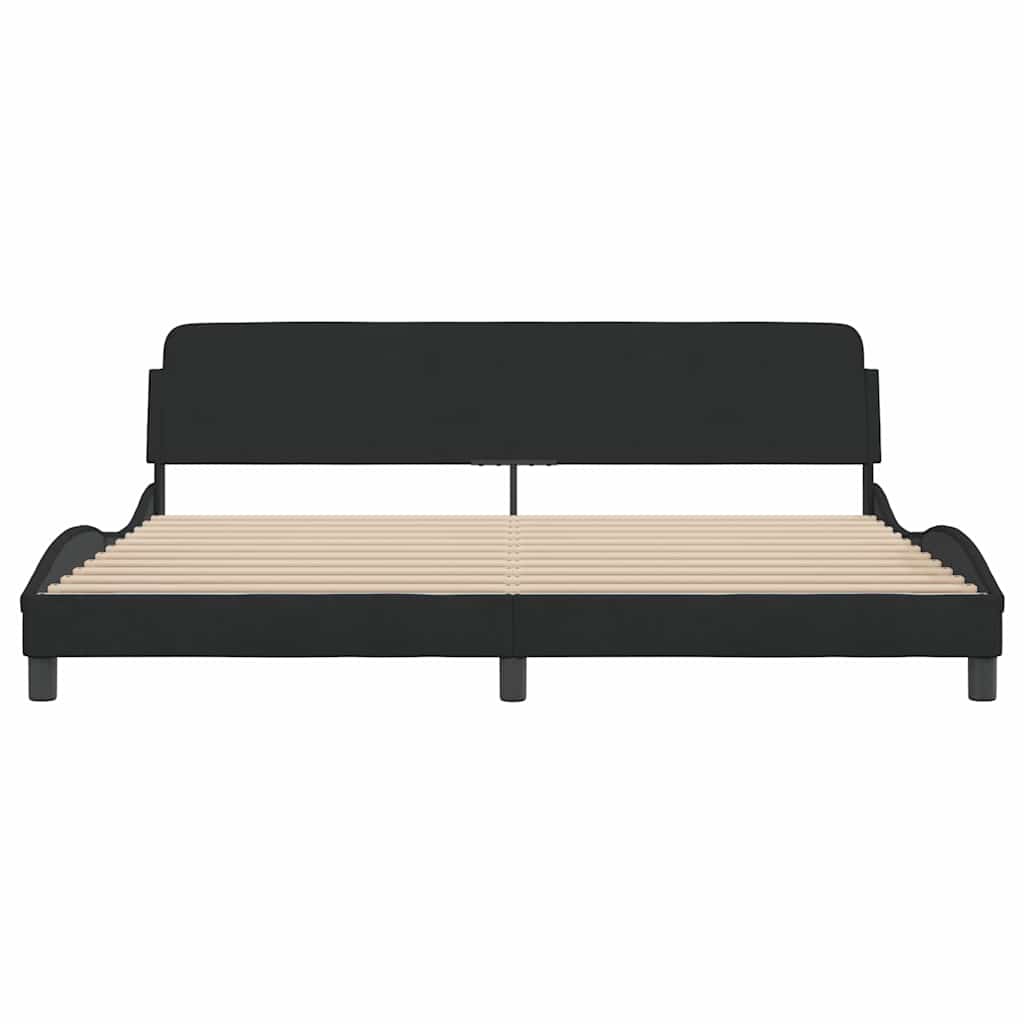 sengeramme Dover Sort 200x200 cm Fløjl