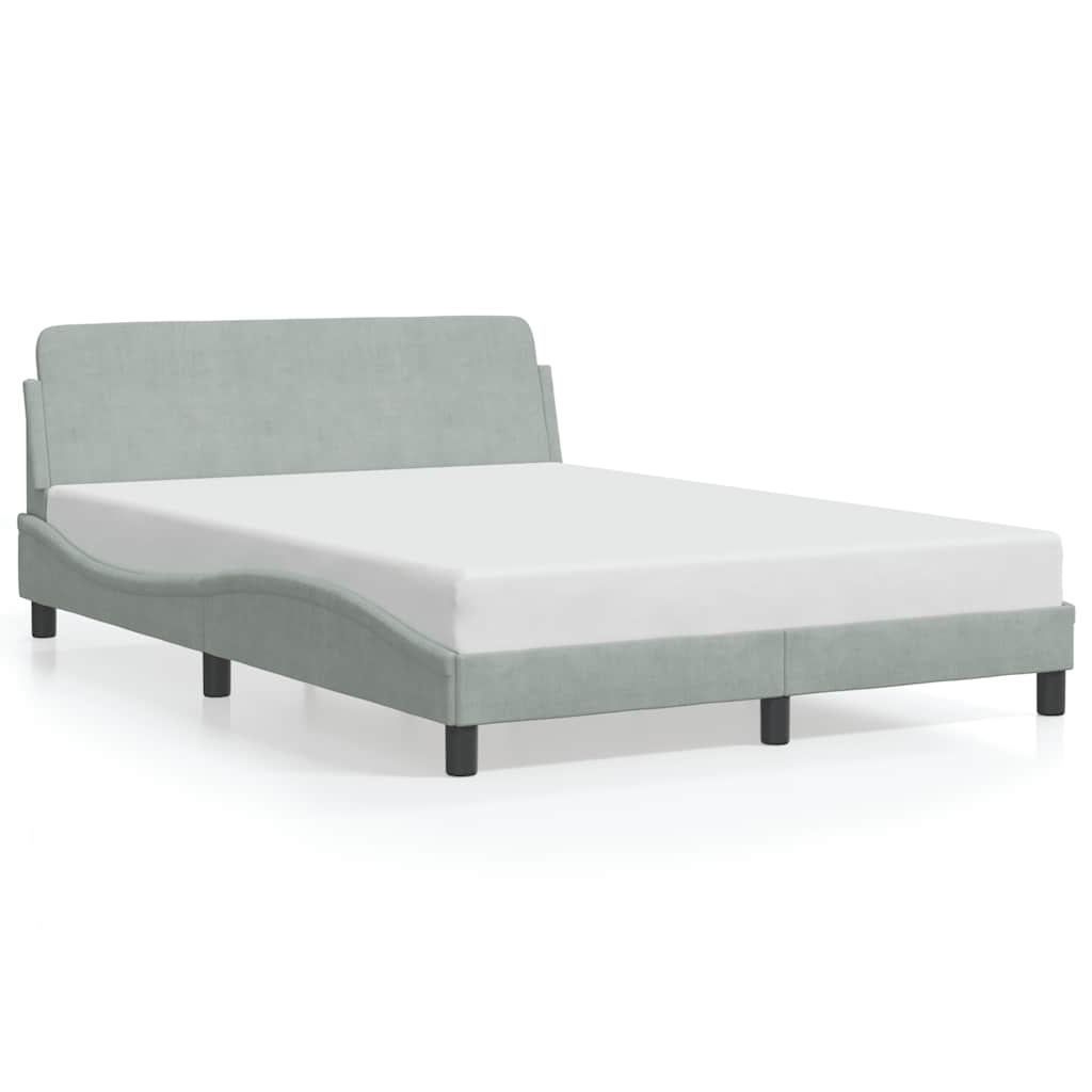 sengeramme Dover 137x190 cm fløjl lysegrå