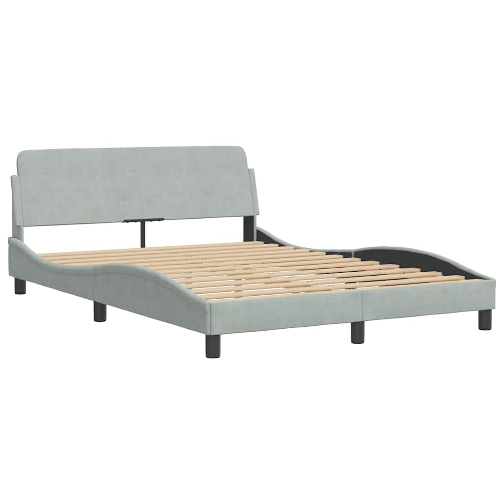 sengeramme Dover 137x190 cm fløjl lysegrå