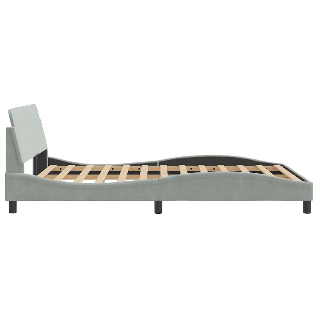 sengeramme Dover 137x190 cm fløjl lysegrå
