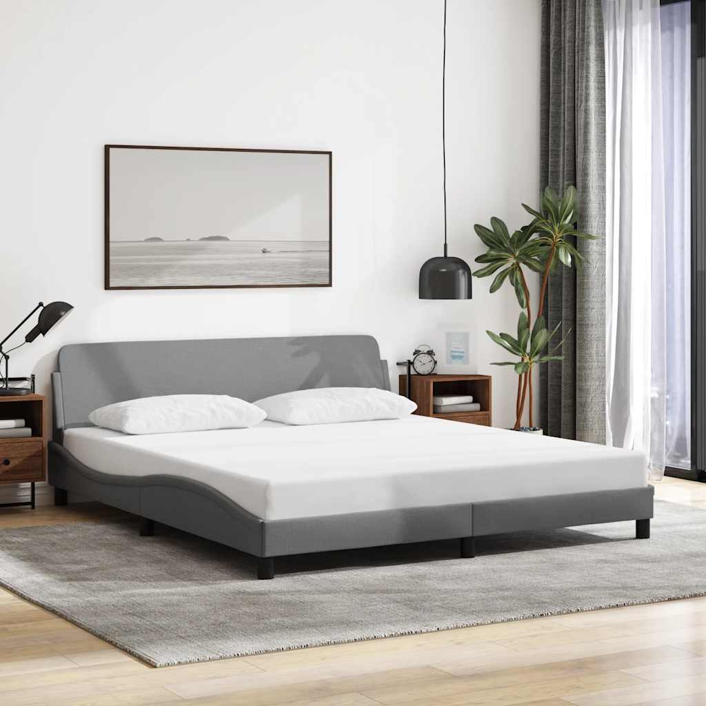 sengeramme Dover 183x213 cm stof lysegrå