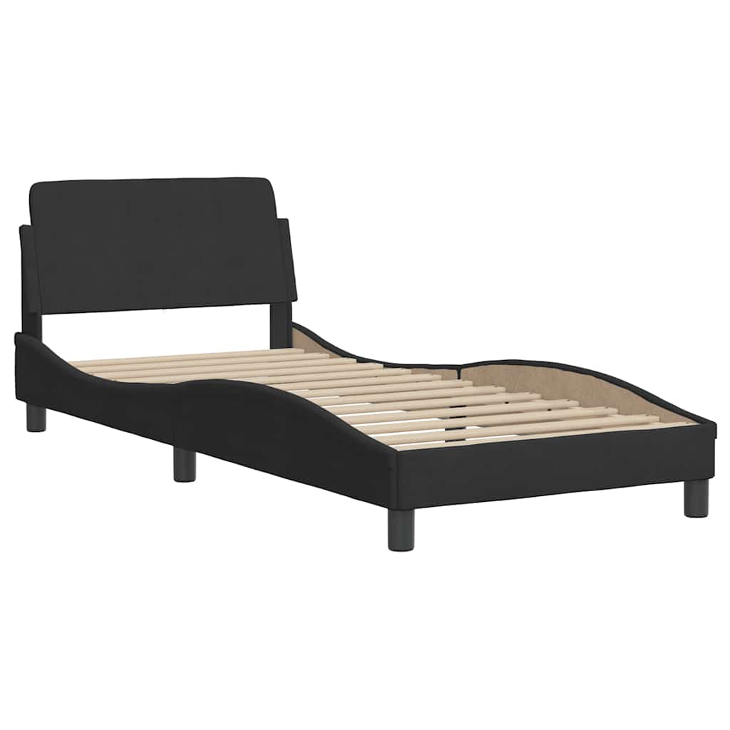 sengestel Dover sort 90x190 cm fløjl