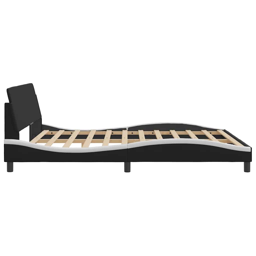sengestel Dover sort og hvid 180x200 cm kunstlæder