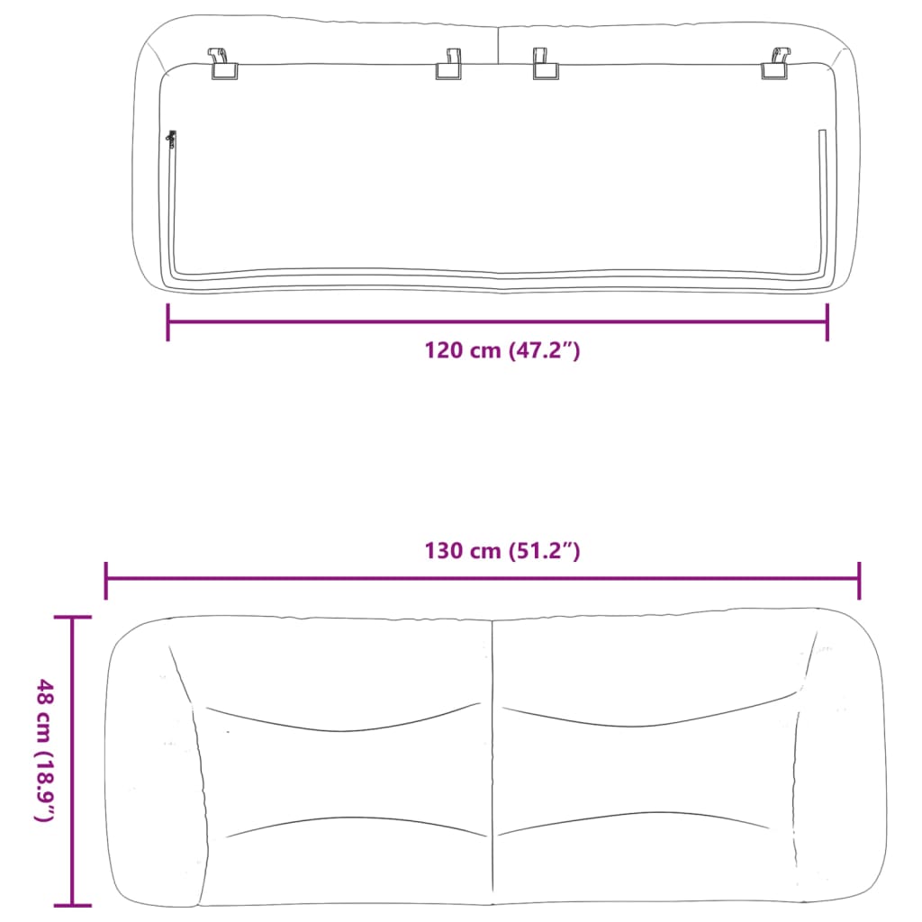 gavlpude Hvar 120 cm stof blå