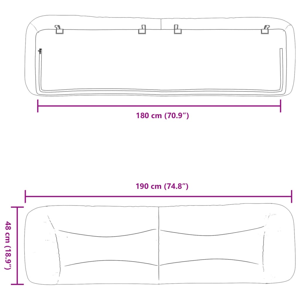 gavlpude Hvar 180 cm stof sort