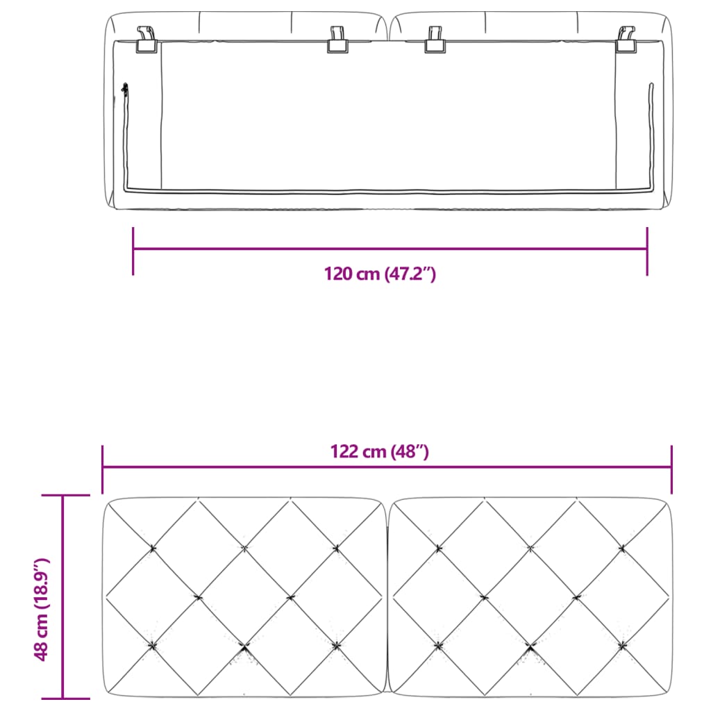 gavlpude 120 cm velour sort