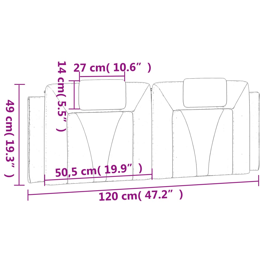gavlpude Viana 120 cm kunstlæder grå
