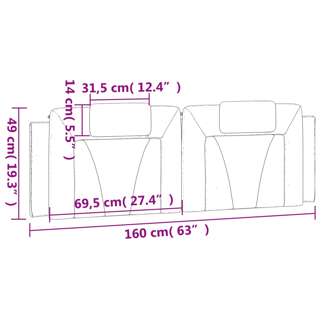 gavlpude Viana 160 cm kunstlæder hvid