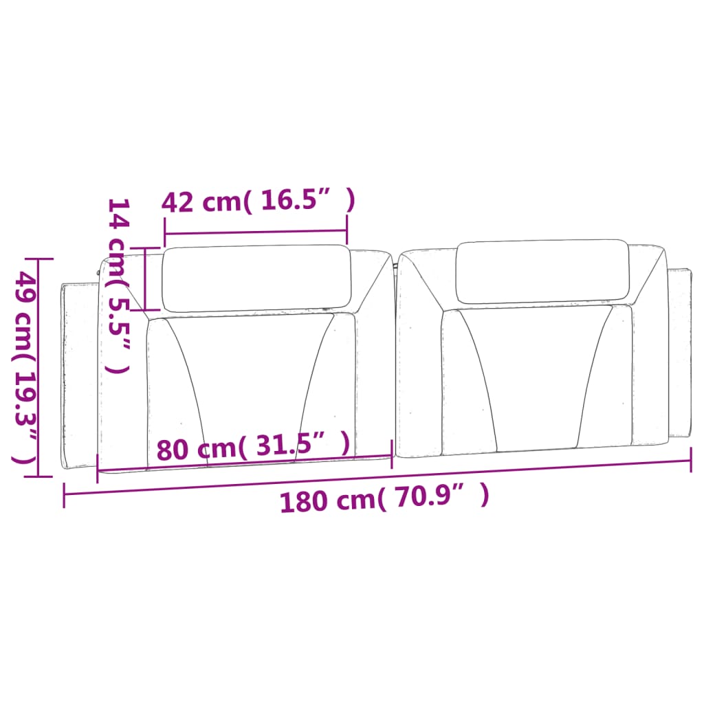 gavlpude Viana 180 cm kunstlæder brun