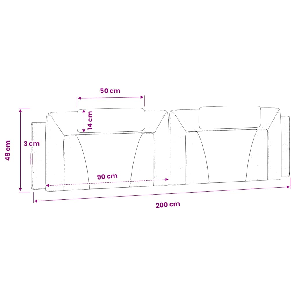 gavlpude Viana 200 cm kunstlæder brun