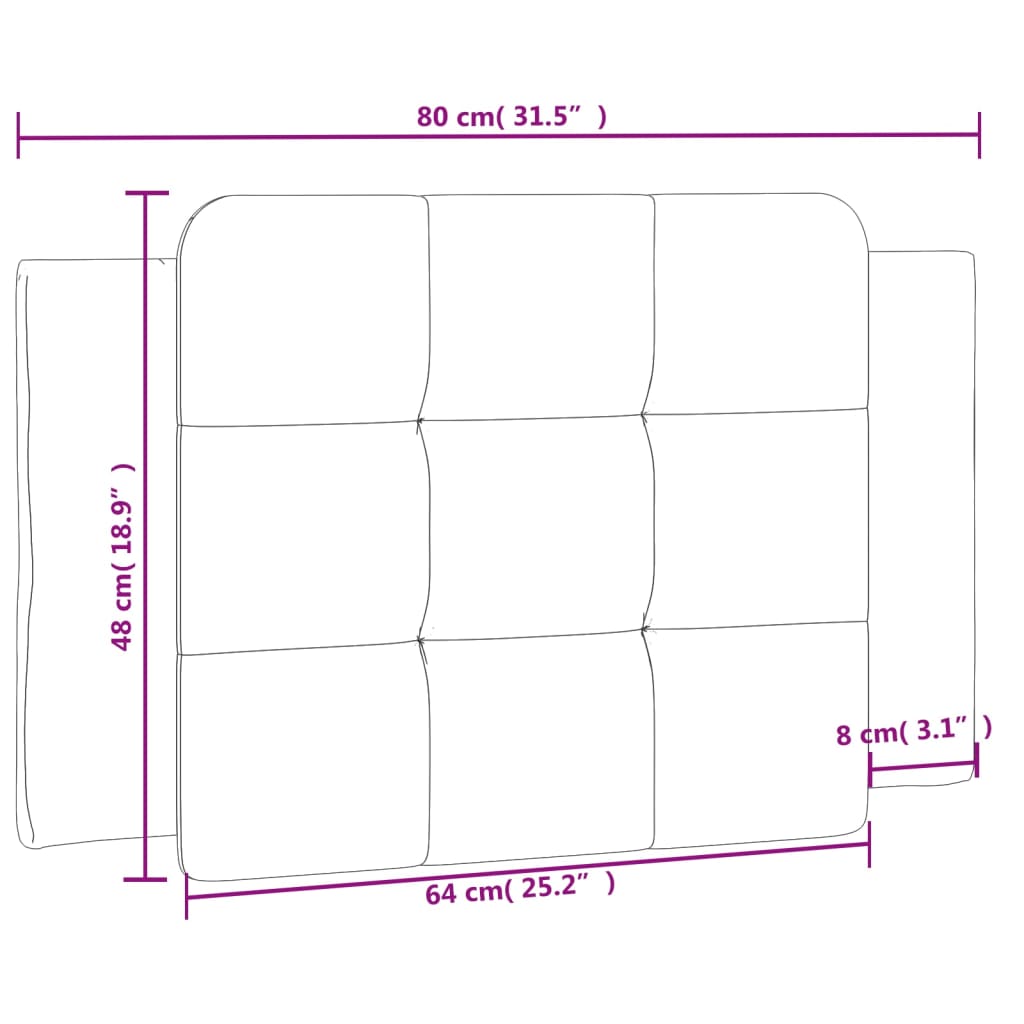 gavlpude Zadar 80 cm kunstlæder grå