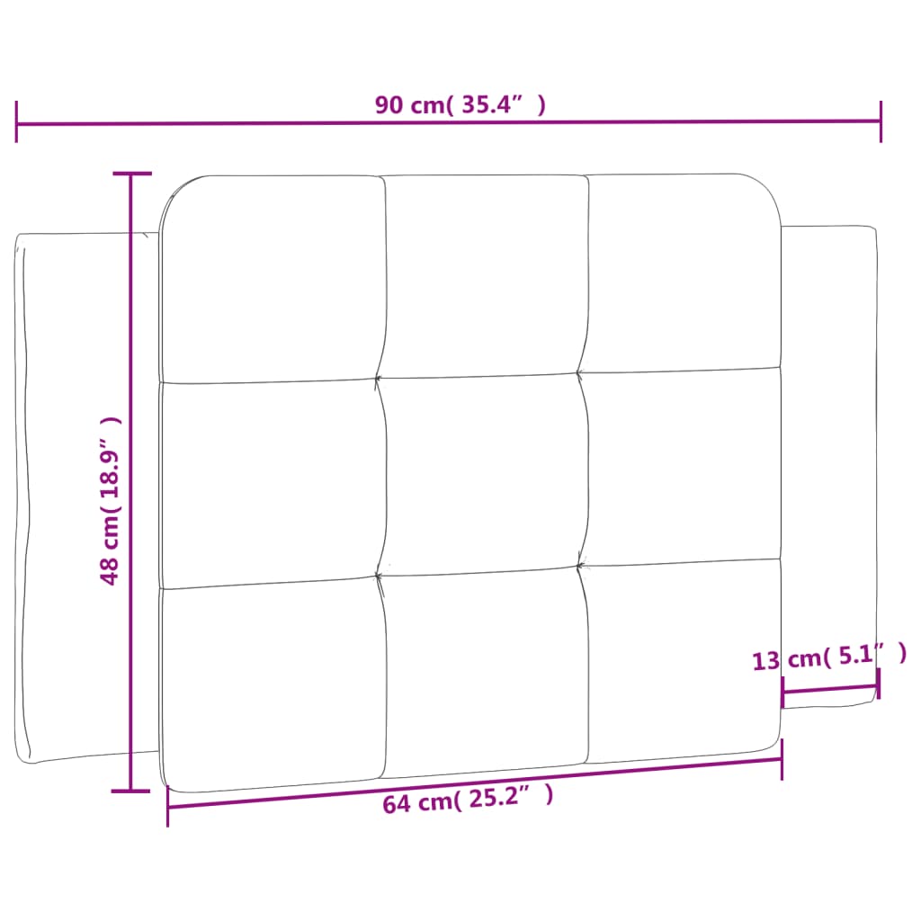gavlpude Zadar 90 cm kunstlæder sort og hvid