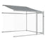 hundegård med tag og låger 10x2x2 m galvaniseret stål grå