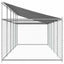 hundegård med tag og låge 10x2x2 m galvaniseret stål grå