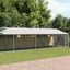 hundegård med tag og låge 12x2x2 m galvaniseret stål grå
