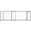 hundegård med låge 4x2x1,5 m galvaniseret stål grå
