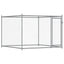 hundegård med låger 10x2x1,5 m galvaniseret stål grå