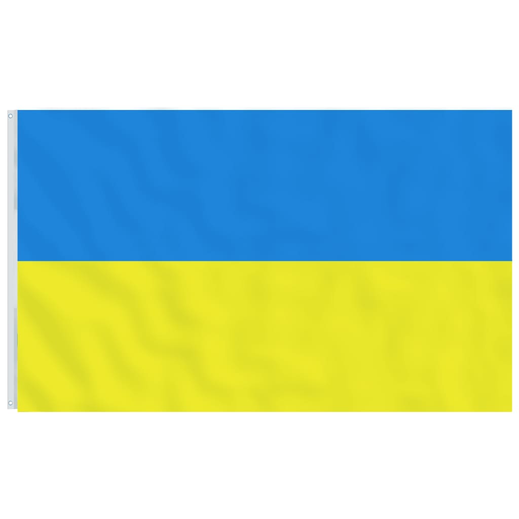 Ukraine flag og flagstang 5,55 m aluminium