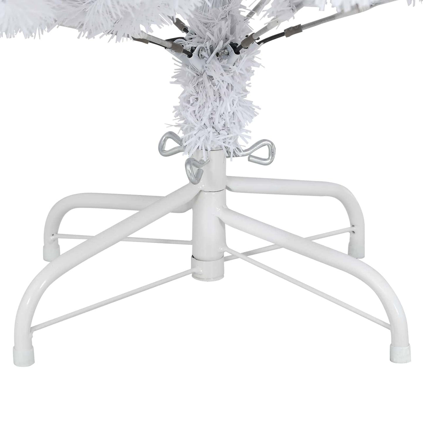 Kunstigt juletræ med 150 LED'er Hvid 120 cm PVC og metal