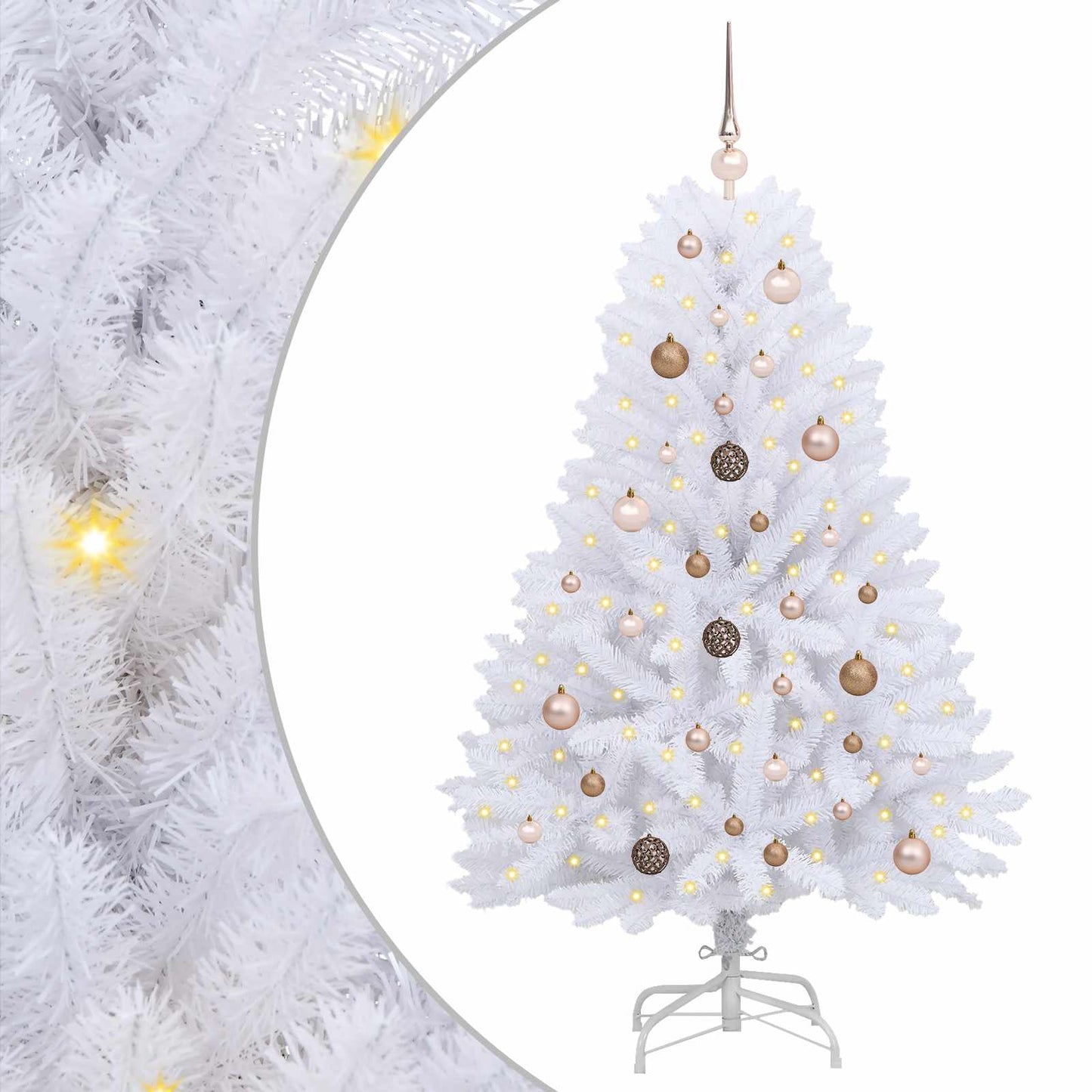 Kunstigt juletræ Hvid 80 x 80 x 150 cm PVC og metal
