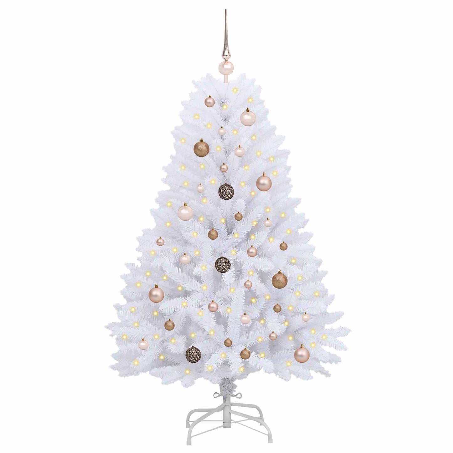 Kunstigt juletræ Hvid 80 x 80 x 150 cm PVC og metal