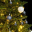 kunstigt juletræ 150 LED'er og kuglesæt hængslet 150 cm