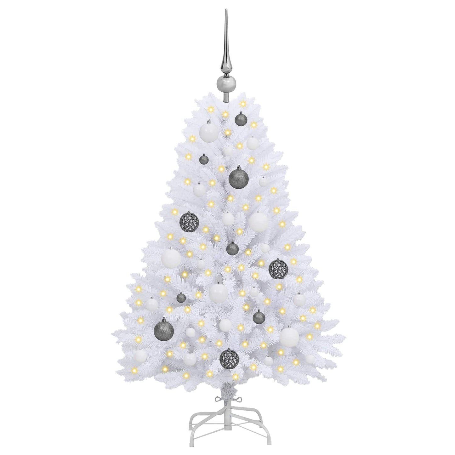 Kunstigt juletræ Hvid 68 x 68 x 120 cm PVC og metal