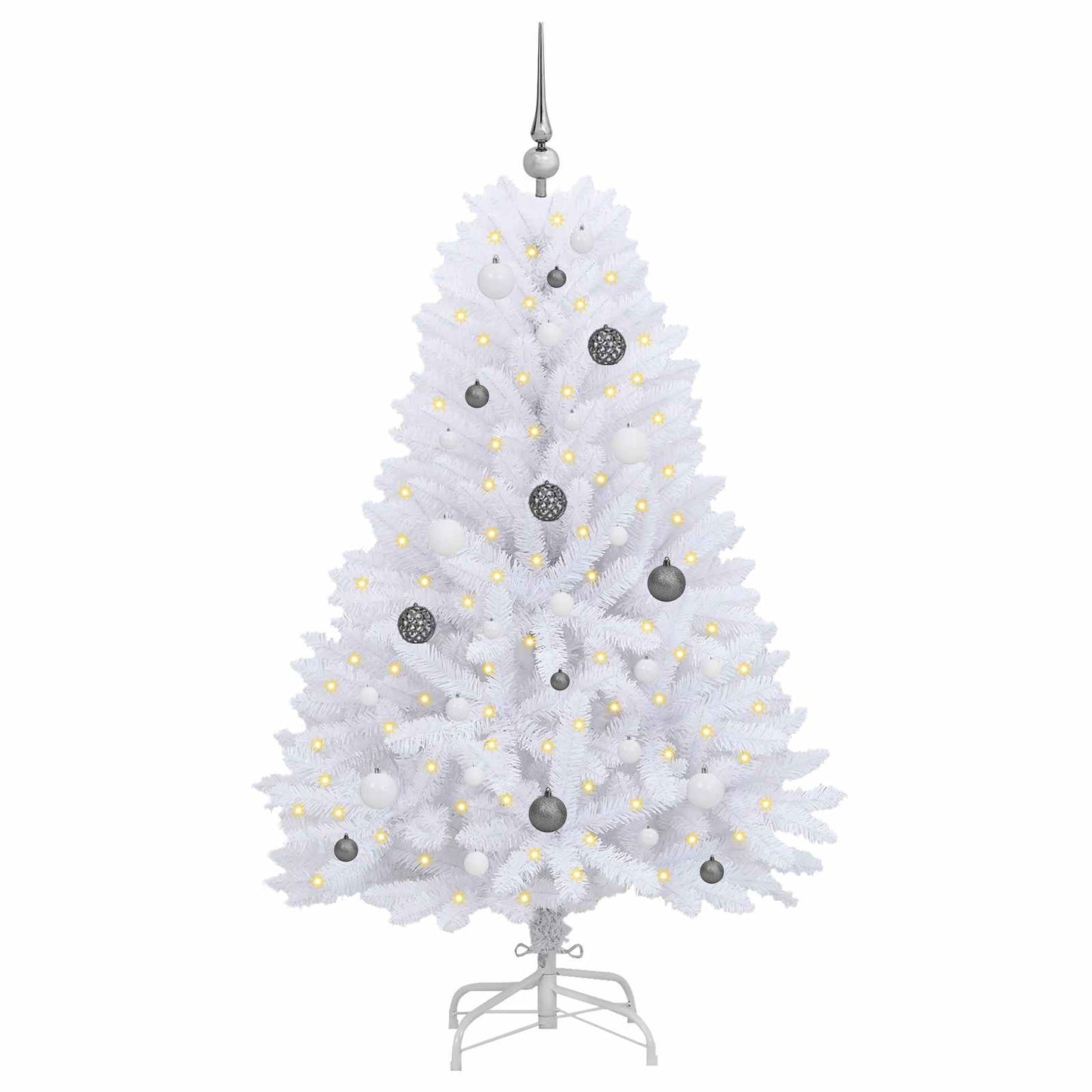 Kunstigt juletræ Hvid 80 x 80 x 150 cm PVC og metal