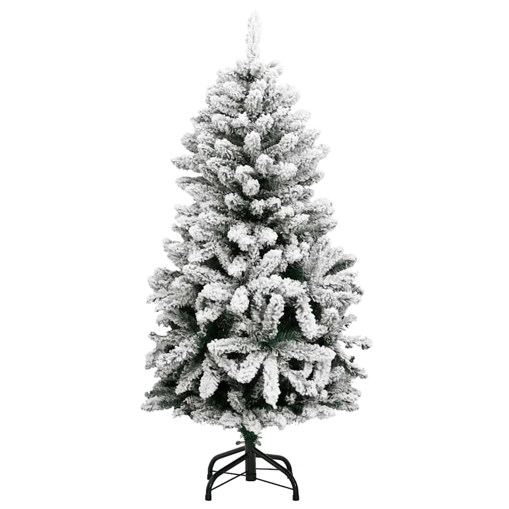 kunstigt juletræ 150 LED'er og kuglesæt hængslet 120 cm