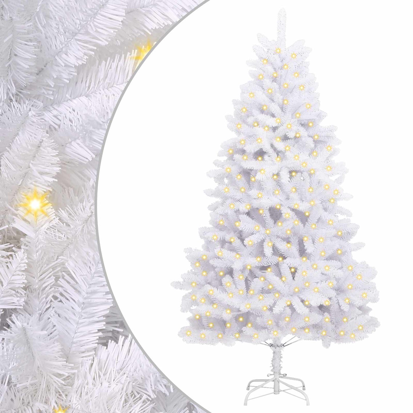 Kunstigt juletræ med 300 LED'er Hvid 240 cm PVC og metal