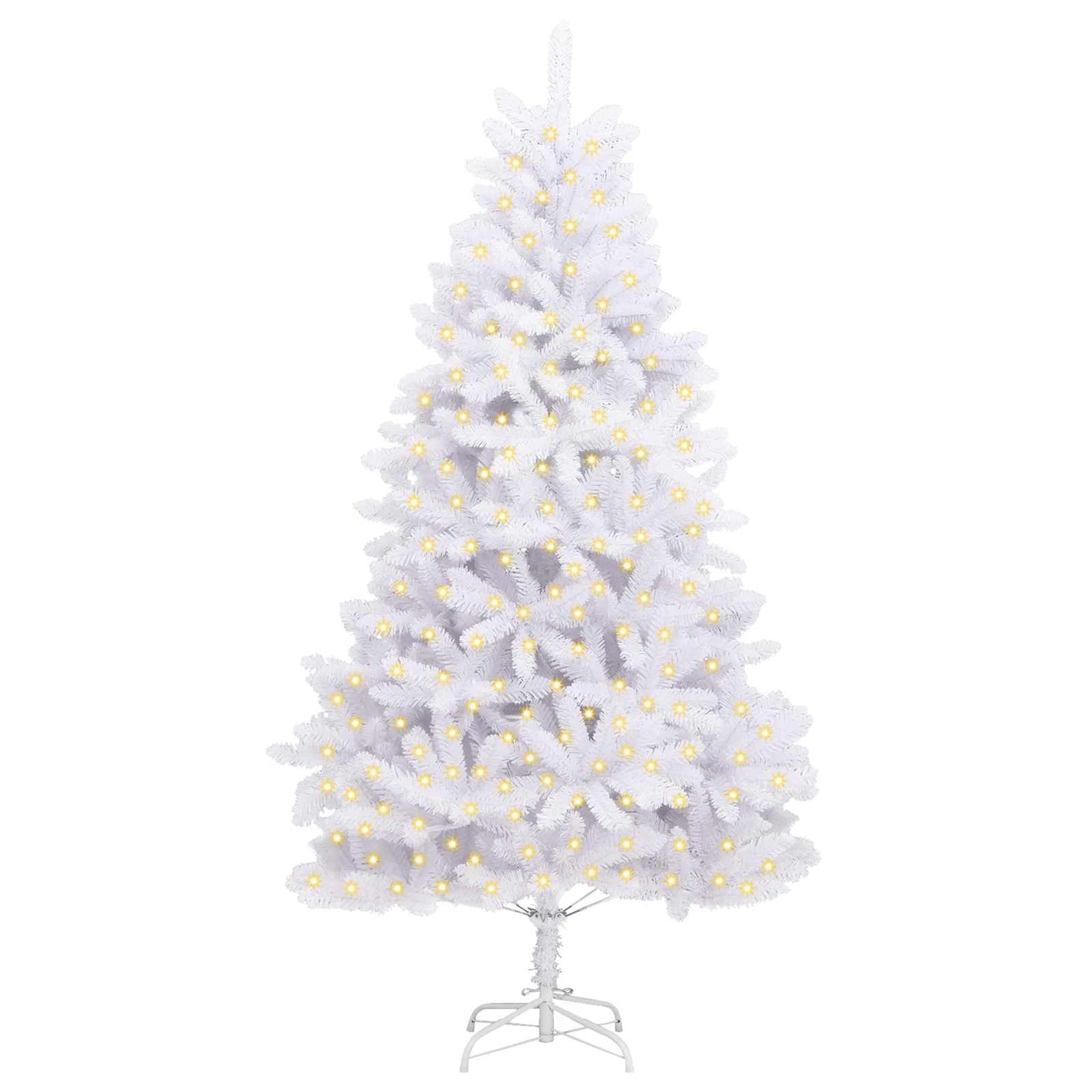 Kunstigt juletræ med 300 LED'er Hvid 240 cm PVC og metal