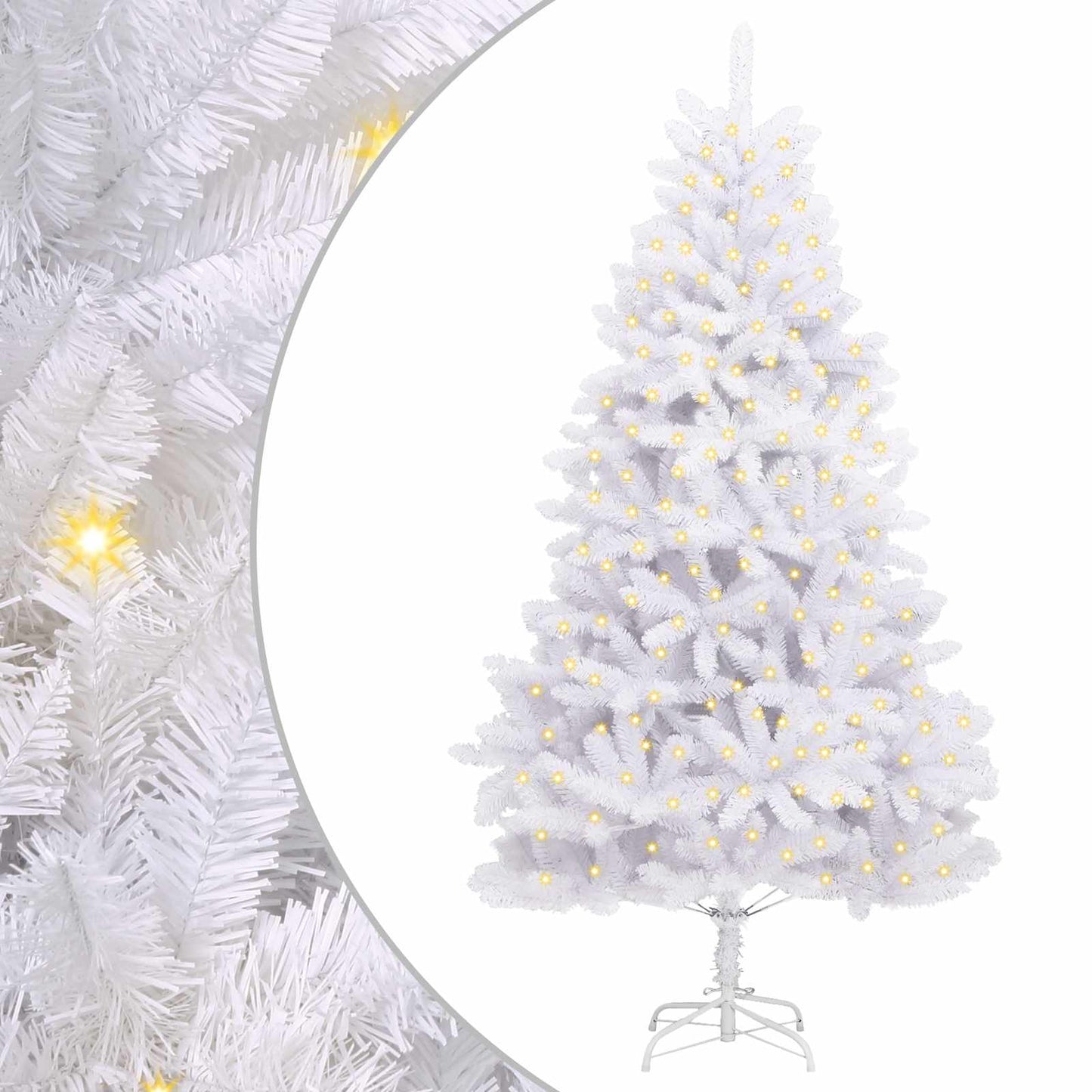 Kunstigt juletræ med 300 LED'er Hvid 270 cm PVC og metal