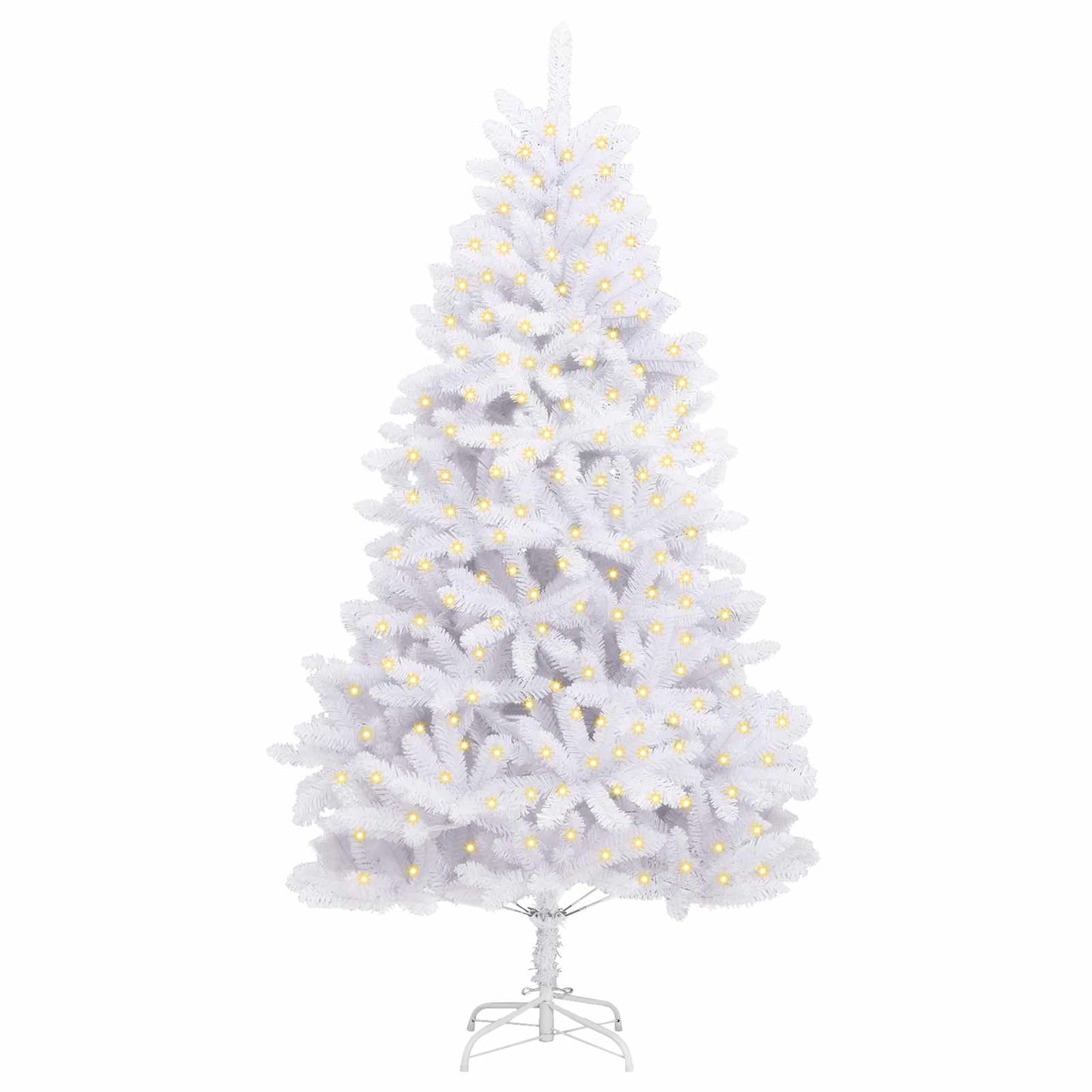 Kunstigt juletræ med 300 LED'er Hvid 270 cm PVC og metal
