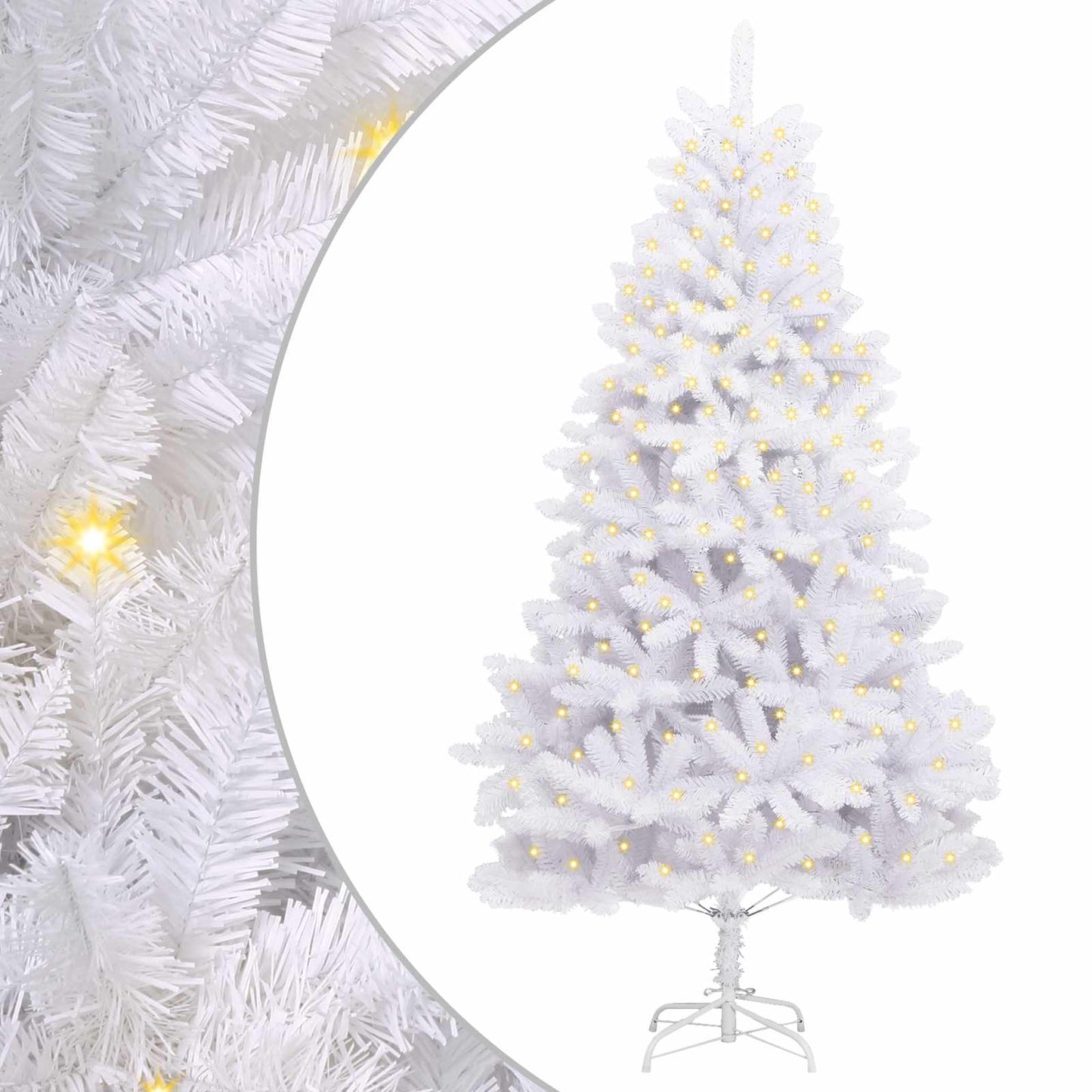 Kunstigt juletræ med 300 LED'er Hvid 300 cm PVC og metal