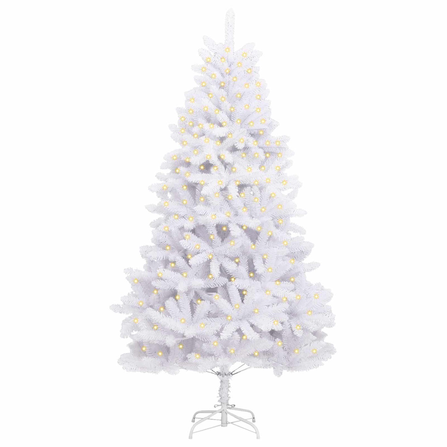 Kunstigt juletræ med 300 LED'er Hvid 300 cm PVC og metal