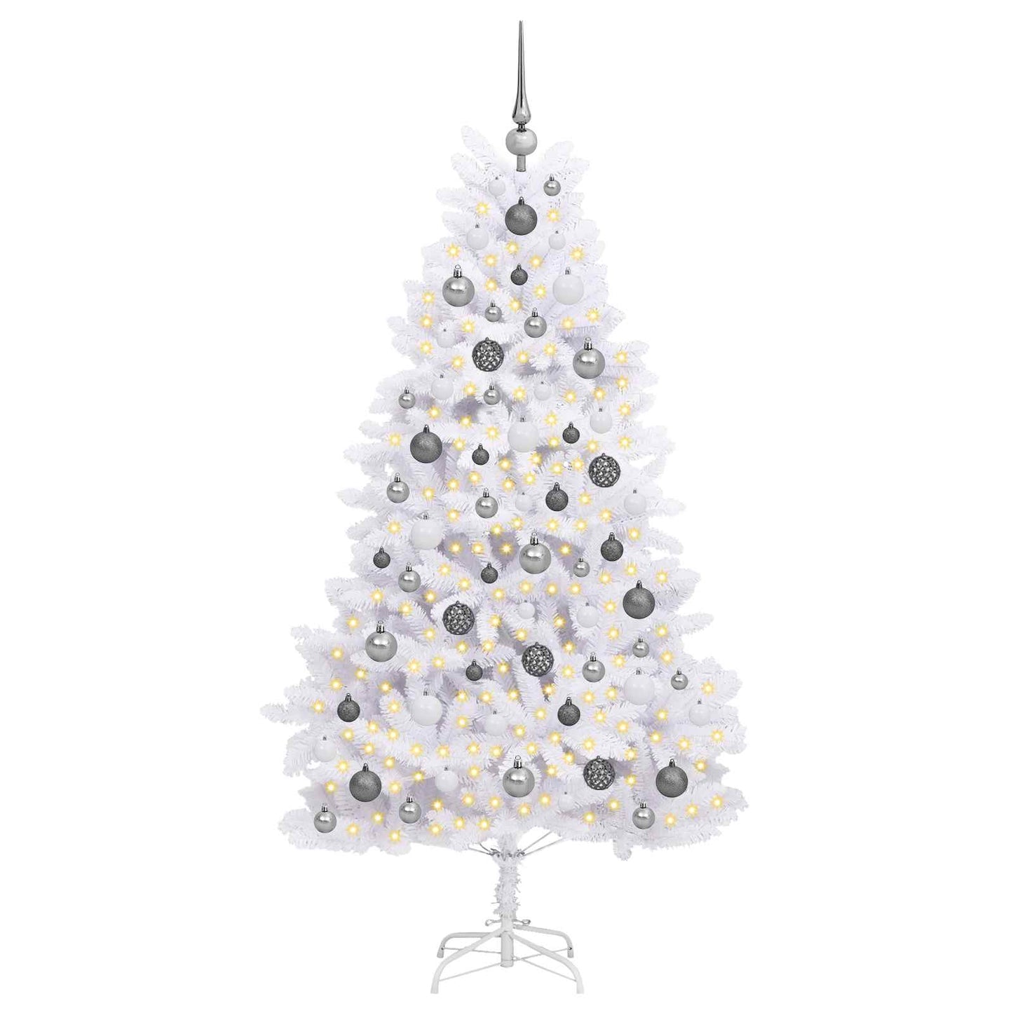 Kunstigt juletræ Hvid 90 x 90 x 180 cm PVC og metal