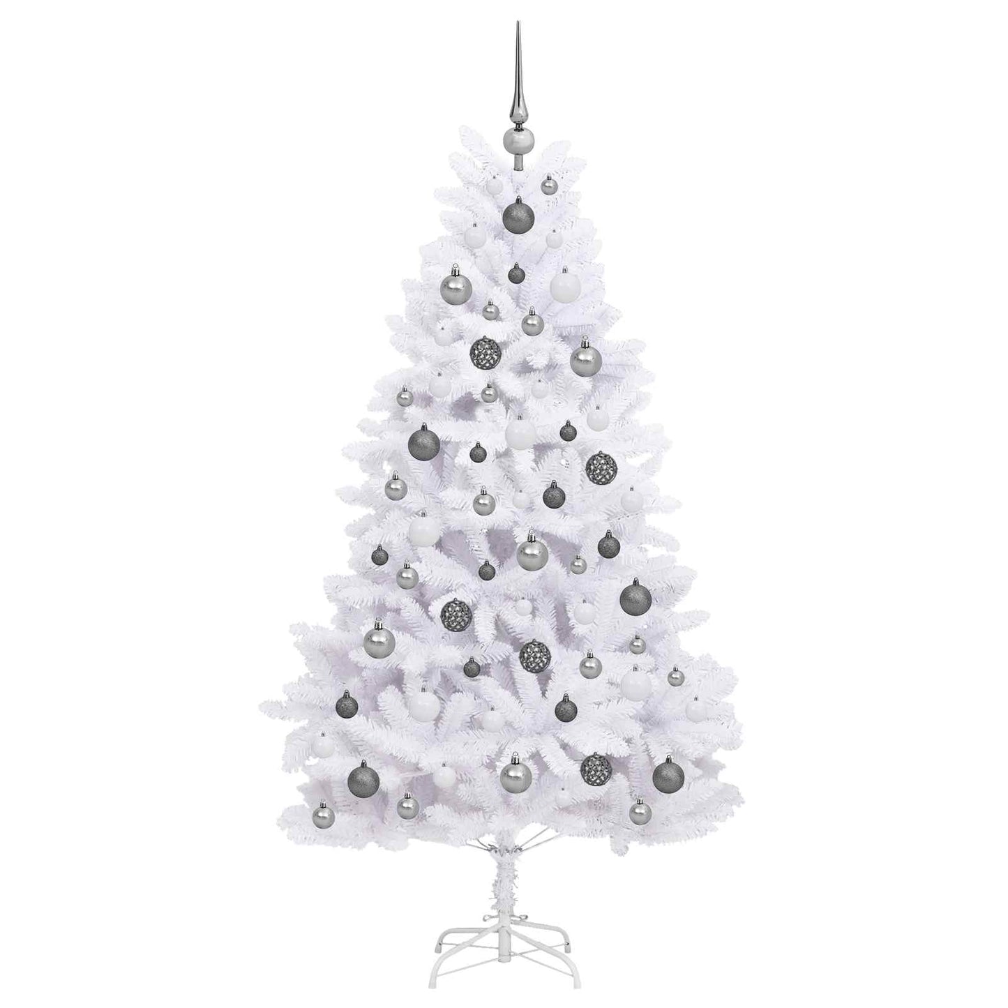 Kunstigt juletræ Hvid 90 x 90 x 180 cm PVC og metal
