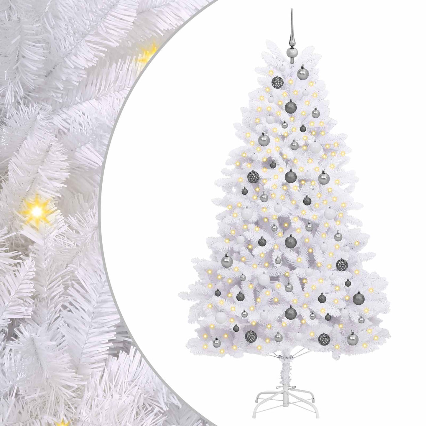 Kunstigt juletræ Hvid 106 x 106 x 210 cm PVC og metal