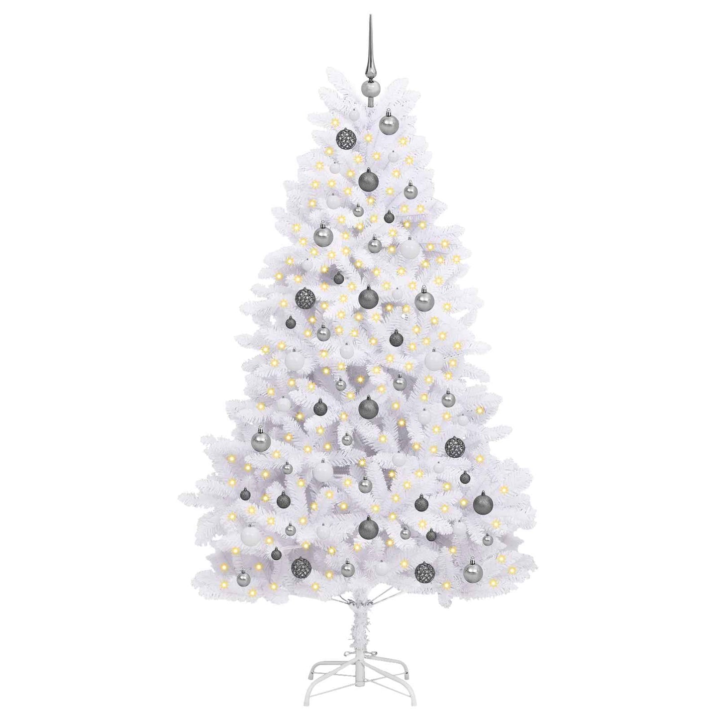 Kunstigt juletræ Hvid 106 x 106 x 210 cm PVC og metal