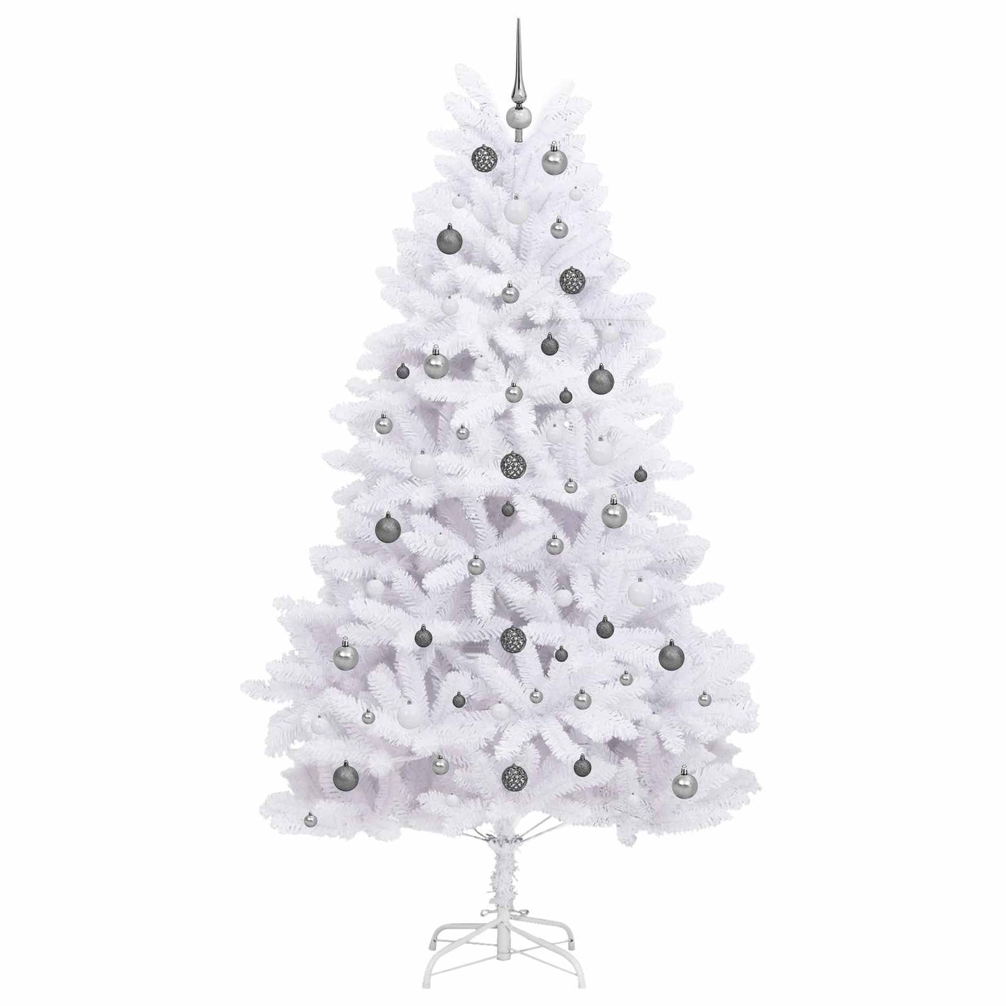 Kunstigt juletræ Hvid 120 x 120 x 240 cm PVC og metal