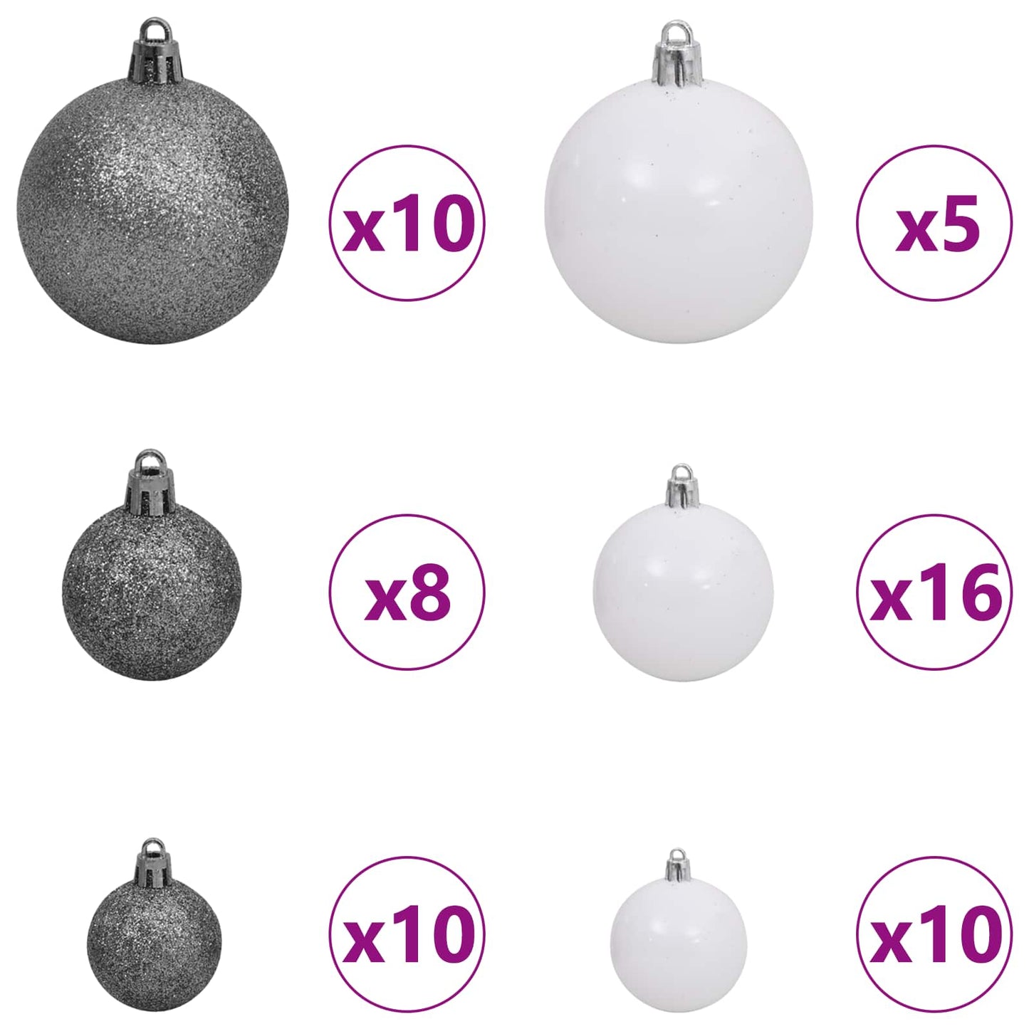 Kunstigt juletræ Hvid 120 x 120 x 240 cm PVC og metal
