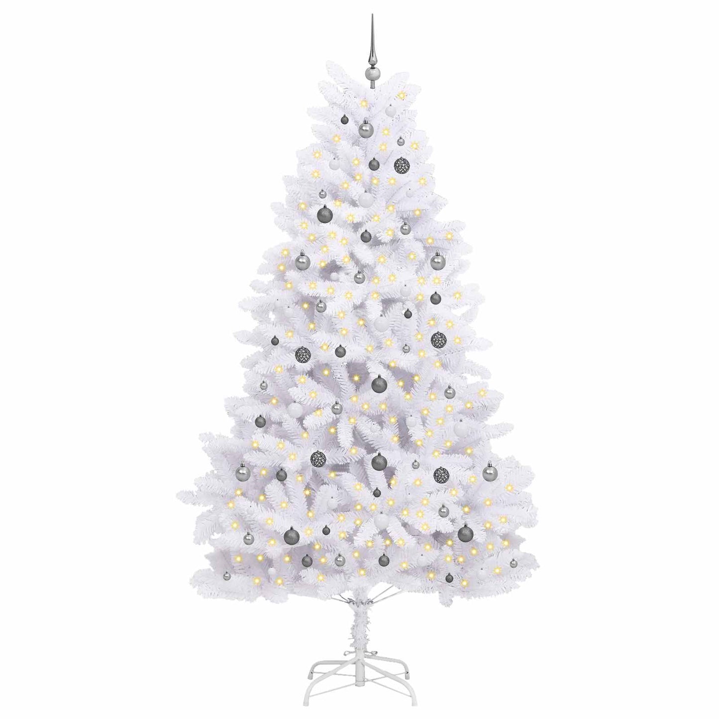 Kunstigt juletræ Hvid 128 x 128 x 270 cm PVC og metal