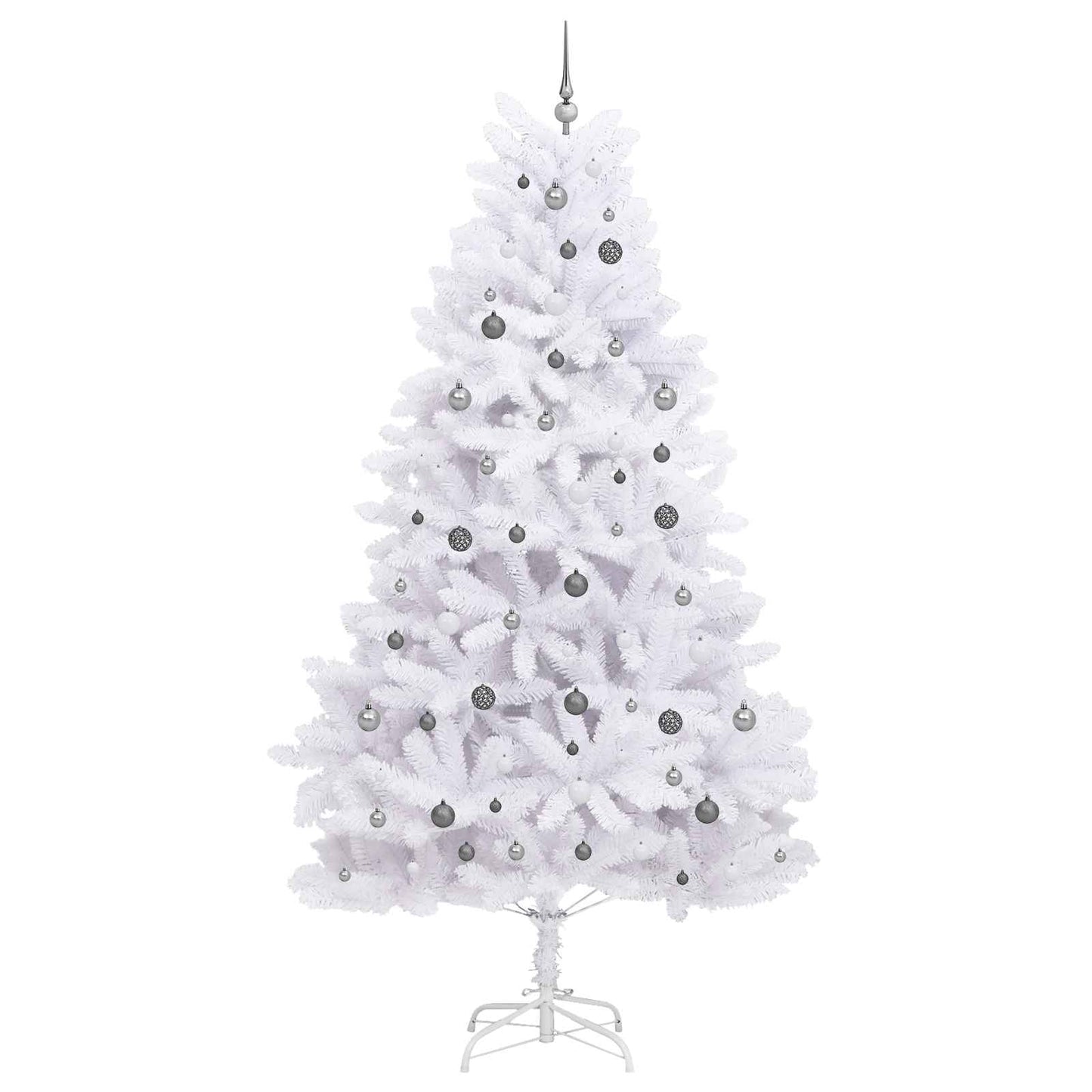 Kunstigt juletræ Hvid 128 x 128 x 270 cm PVC og metal
