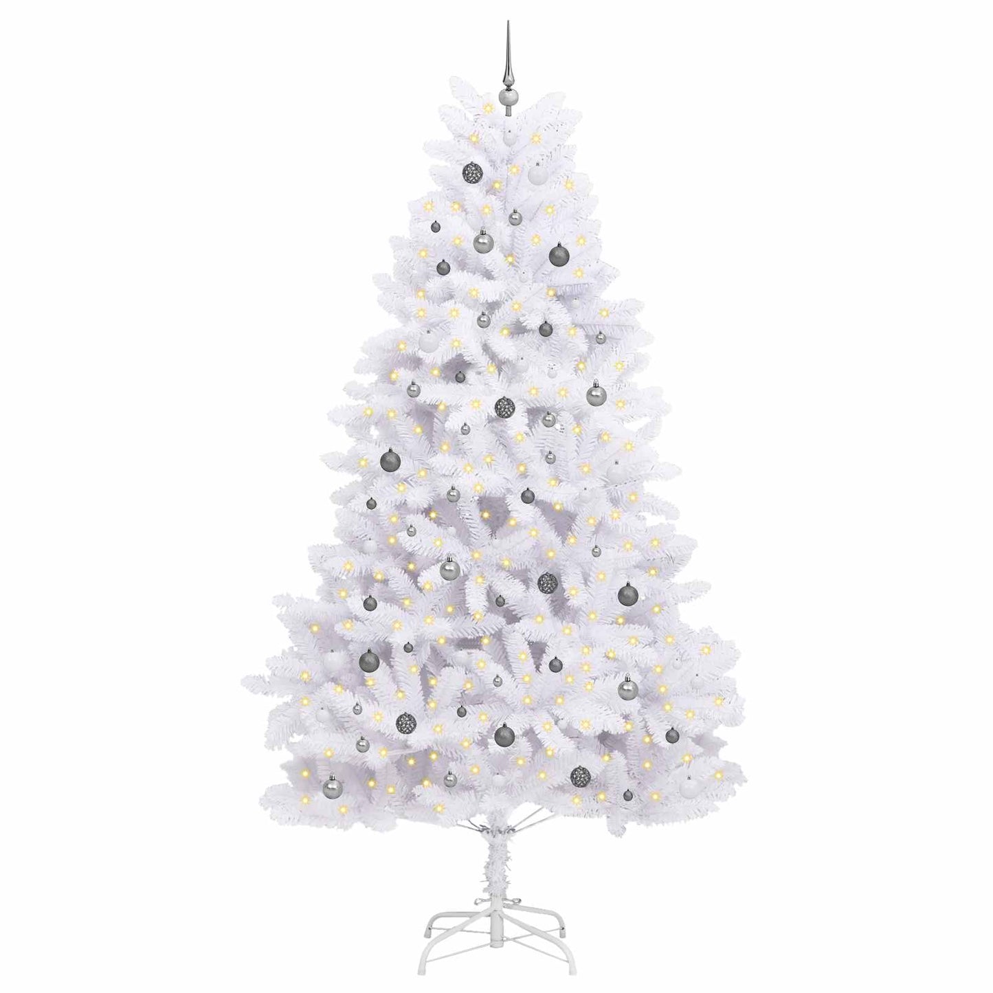 Kunstigt juletræ Hvid 138 x 138 x 300 cm PVC og metal