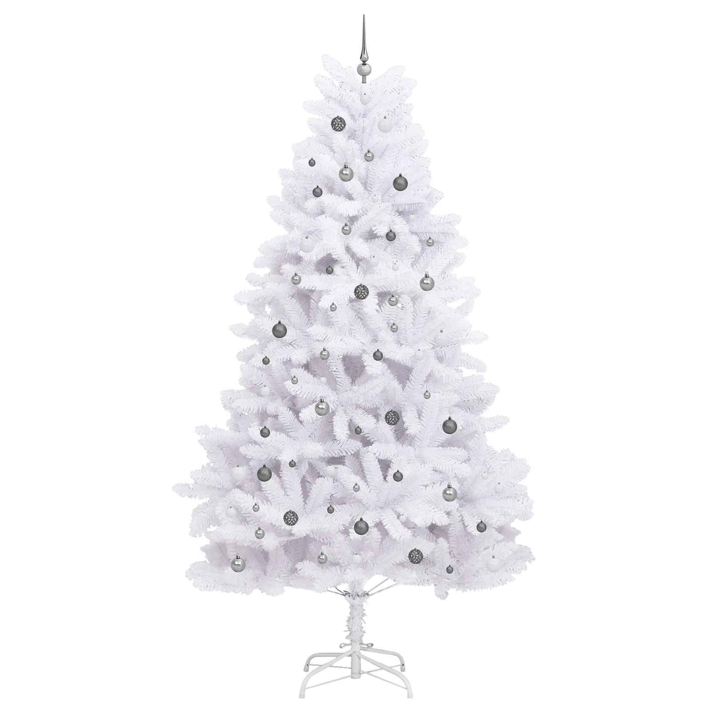 Kunstigt juletræ Hvid 138 x 138 x 300 cm PVC og metal