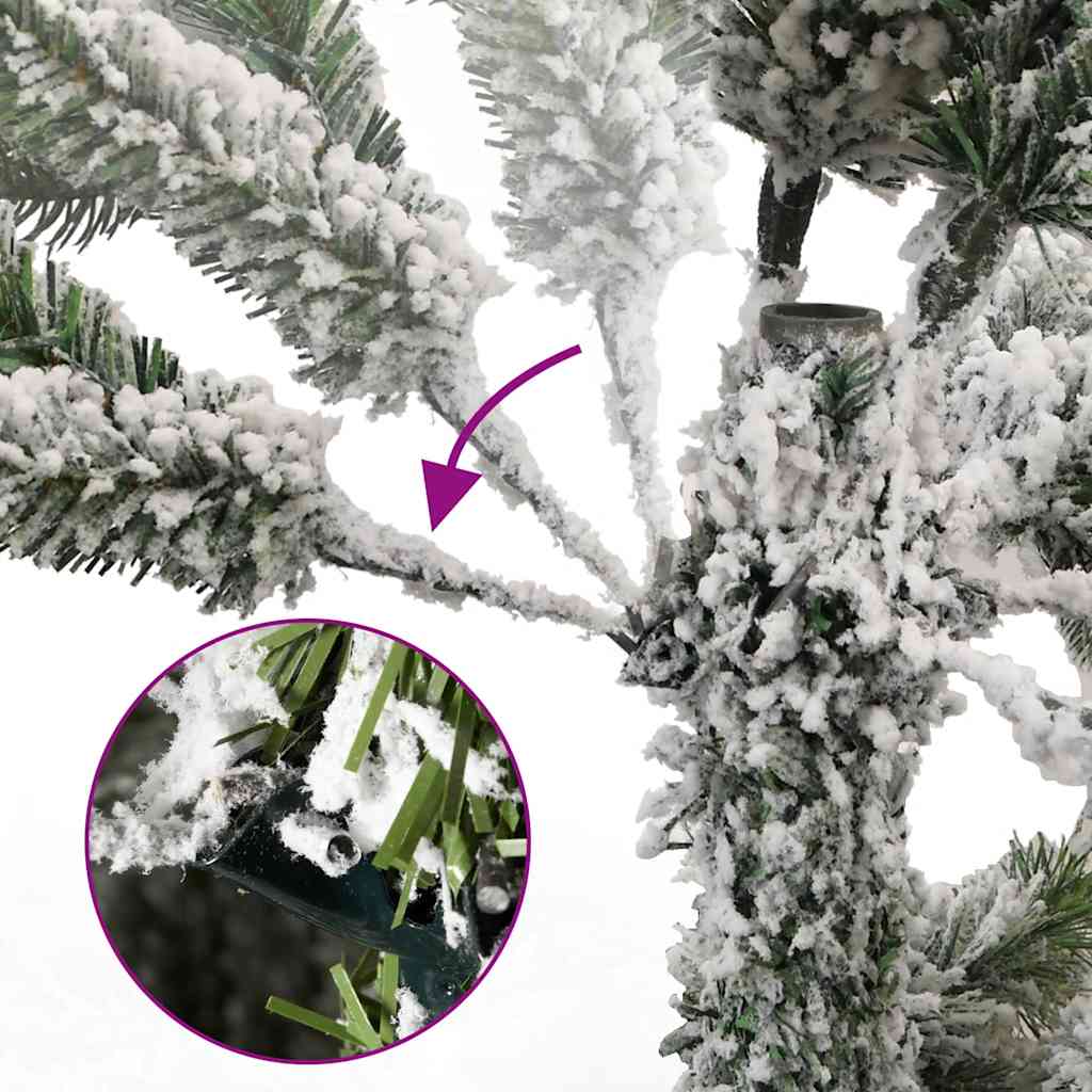 kunstigt juletræ 300 LED'er og kuglesæt hængslet 270 cm