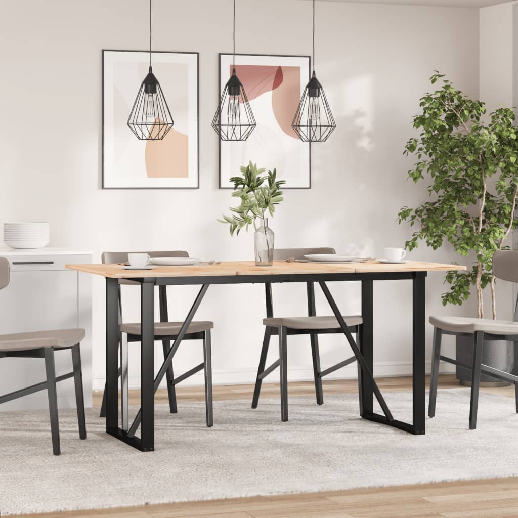 bordben til spisebord 120x60x73 cm O-stel stål billede