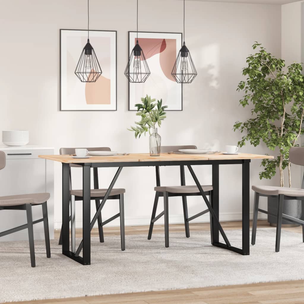 bordben til spisebord 140x60x73 cm O-stel stål billede