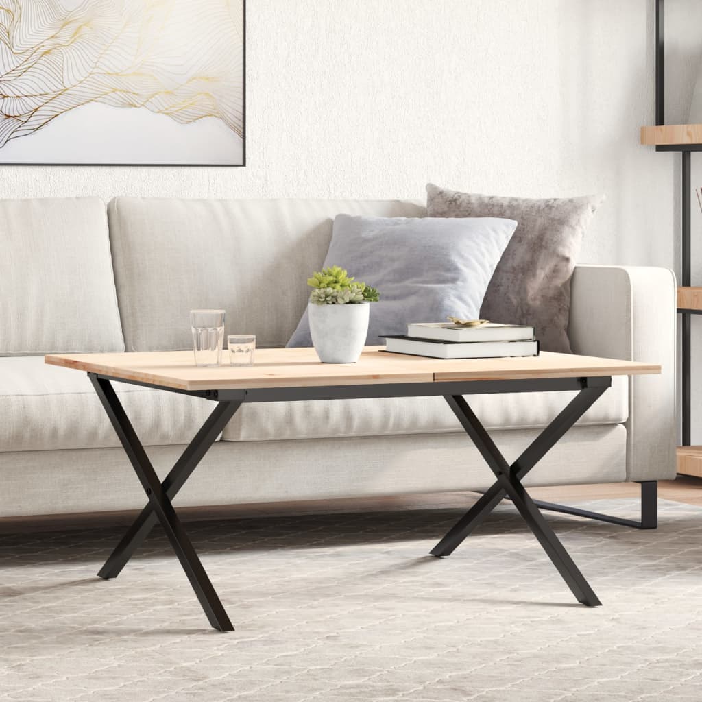 bordben til sofabord 80x70x43 cm X-stel stål billede
